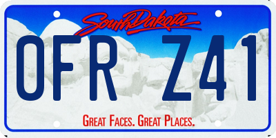 SD license plate 0FRZ41
