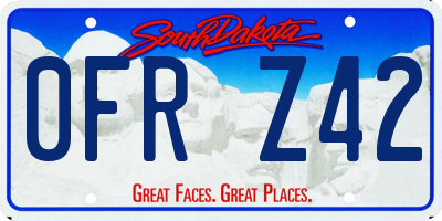 SD license plate 0FRZ42
