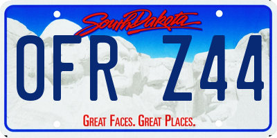 SD license plate 0FRZ44
