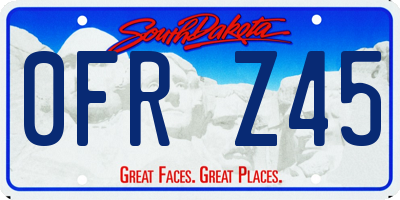 SD license plate 0FRZ45
