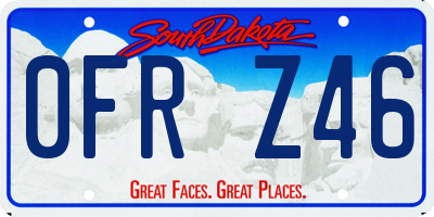 SD license plate 0FRZ46