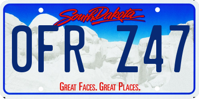 SD license plate 0FRZ47