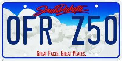 SD license plate 0FRZ50