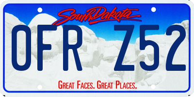 SD license plate 0FRZ52