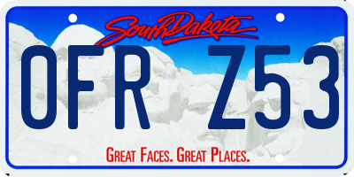 SD license plate 0FRZ53