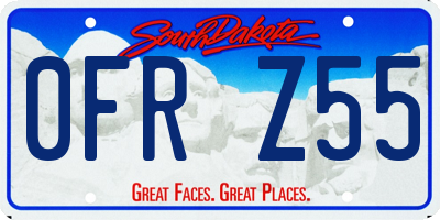 SD license plate 0FRZ55