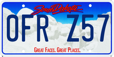 SD license plate 0FRZ57