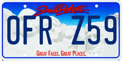SD license plate 0FRZ59