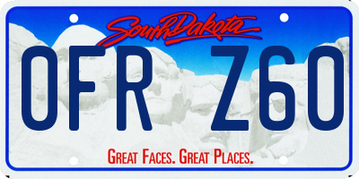 SD license plate 0FRZ60