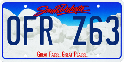 SD license plate 0FRZ63
