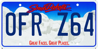 SD license plate 0FRZ64
