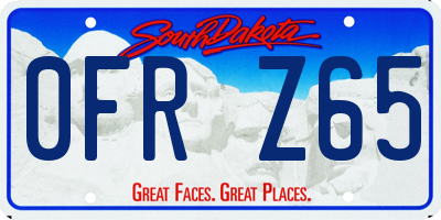 SD license plate 0FRZ65