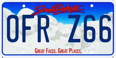 SD license plate 0FRZ66