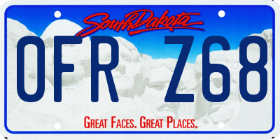 SD license plate 0FRZ68