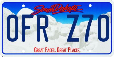 SD license plate 0FRZ70