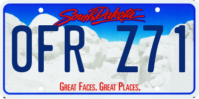 SD license plate 0FRZ71