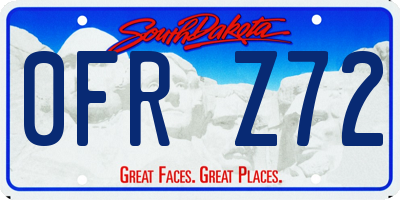 SD license plate 0FRZ72