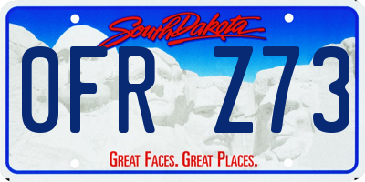 SD license plate 0FRZ73