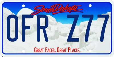 SD license plate 0FRZ77
