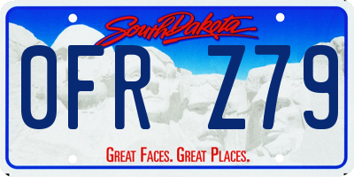 SD license plate 0FRZ79