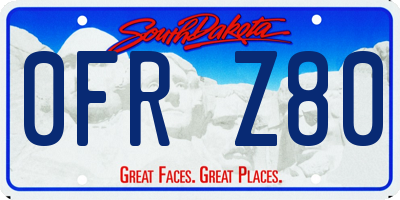 SD license plate 0FRZ80