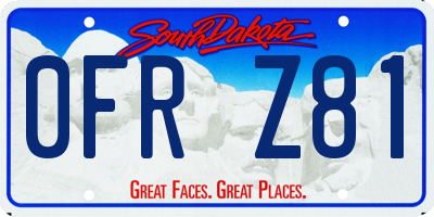 SD license plate 0FRZ81