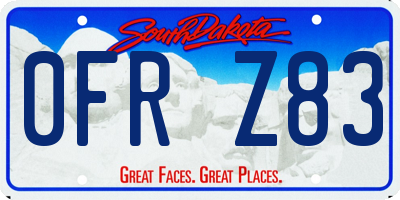 SD license plate 0FRZ83