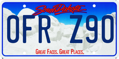 SD license plate 0FRZ90