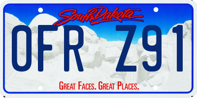 SD license plate 0FRZ91