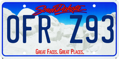 SD license plate 0FRZ93