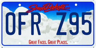 SD license plate 0FRZ95
