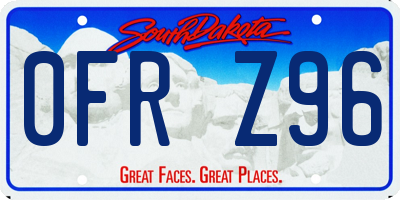SD license plate 0FRZ96