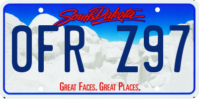 SD license plate 0FRZ97
