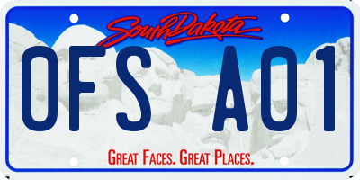 SD license plate 0FSA01