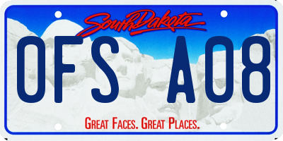 SD license plate 0FSA08