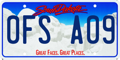 SD license plate 0FSA09