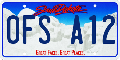 SD license plate 0FSA12