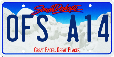 SD license plate 0FSA14
