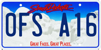 SD license plate 0FSA16