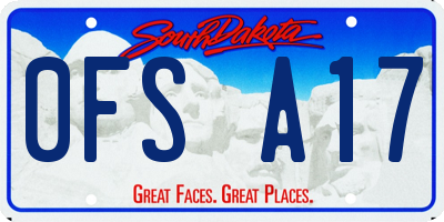 SD license plate 0FSA17