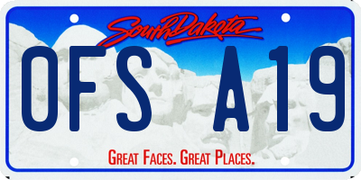 SD license plate 0FSA19