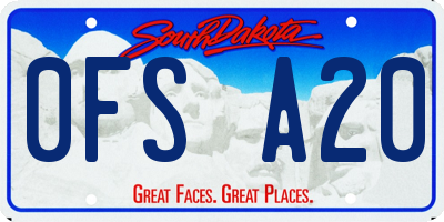 SD license plate 0FSA20