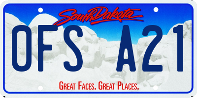 SD license plate 0FSA21