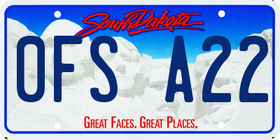 SD license plate 0FSA22