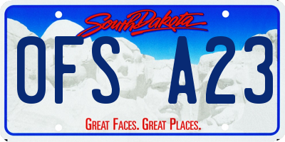 SD license plate 0FSA23