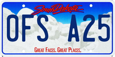 SD license plate 0FSA25