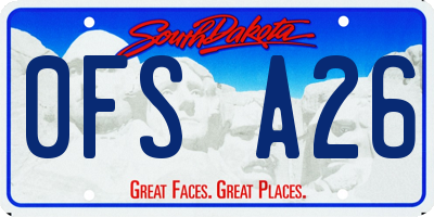 SD license plate 0FSA26
