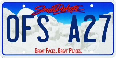 SD license plate 0FSA27