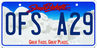 SD license plate 0FSA29