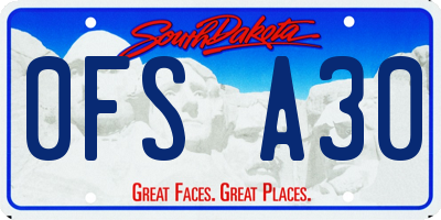 SD license plate 0FSA30